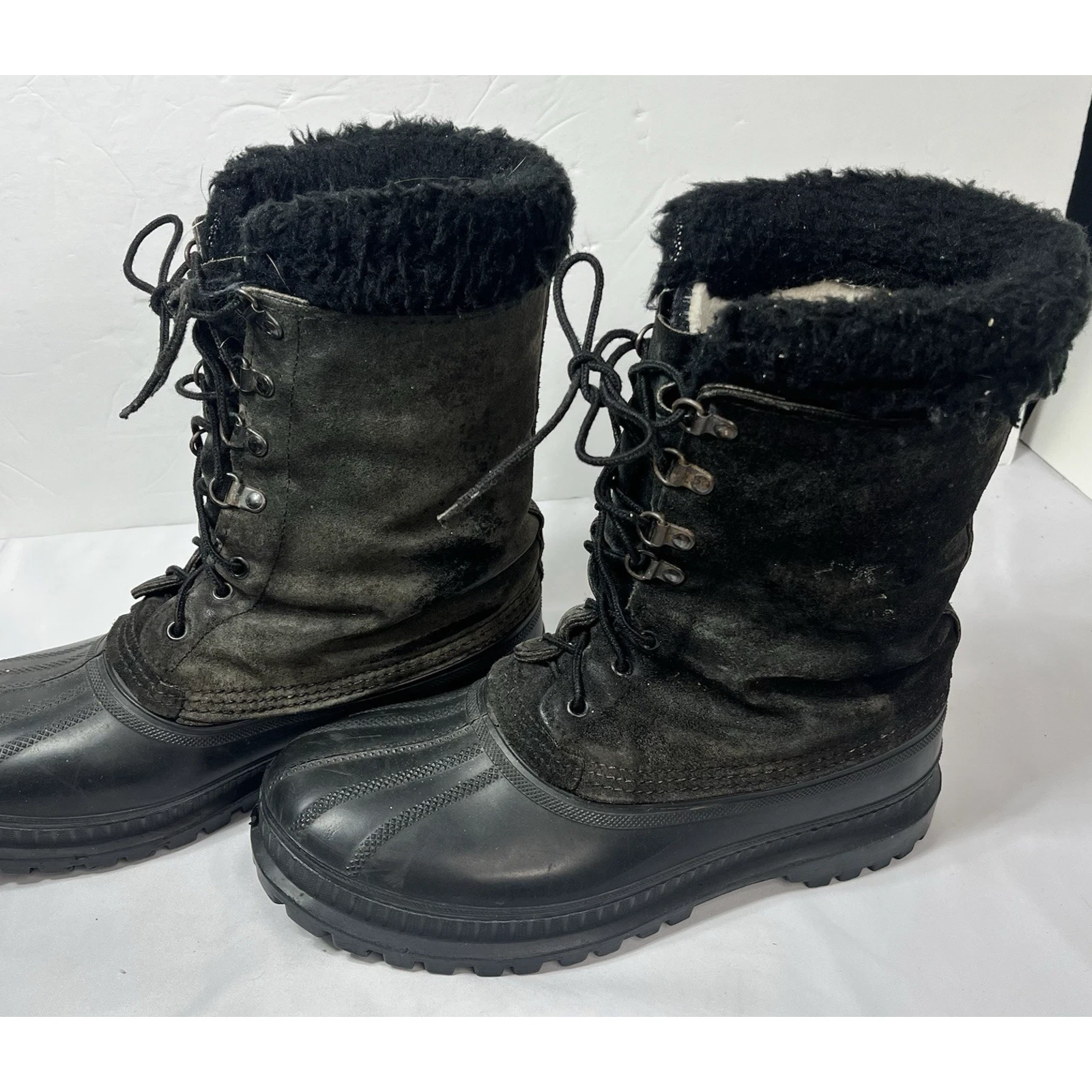 Kananaskis Sorel Snow Boots Winter Insulated Wool Lining Leather Rubber Sz 8