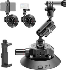 4.6" Camera Suction Cup Mount with Ball Head Magic Arm, Car Mount with Action Ca