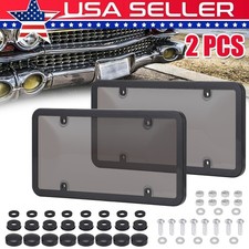2pcs Waterproof Black Frame License Plate Cover Bubble Lens Universal Car Truck 2pcs Waterproof Black Frame License Plate Cover Bubble Lens Universal Car Truck