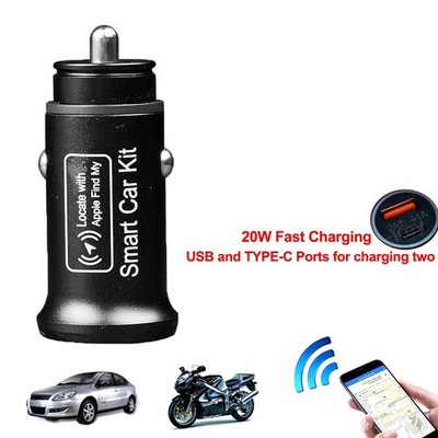 Car OBD GPS Tracker Cigarette Lighter Locator 20W Fast Charging for iPhone iPad