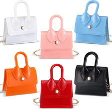 Chunful 6 Pcs Mini Purse Crossbody Toddler Purse Tiny Shoulder Multicolor Handba