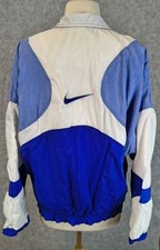 Nike Vintage Windbreaker Jacket Men Sz M Rare 90s Woven Style Blue White VGC