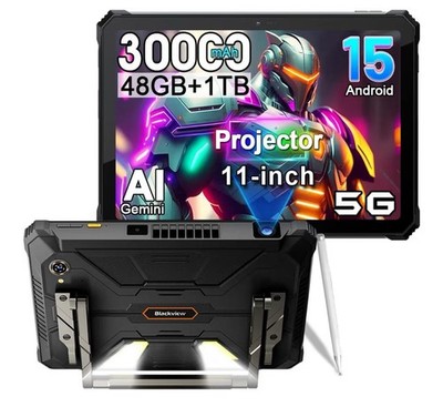 Blackview Active12PRO Proyector Tablet Android 15 Rugged Tablet 48GB RAM+1TB ROM