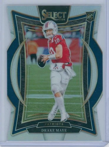 Drake Maye 2024 Panini Select - Concourse #27 Silver Prizm Die-Cut (RC)