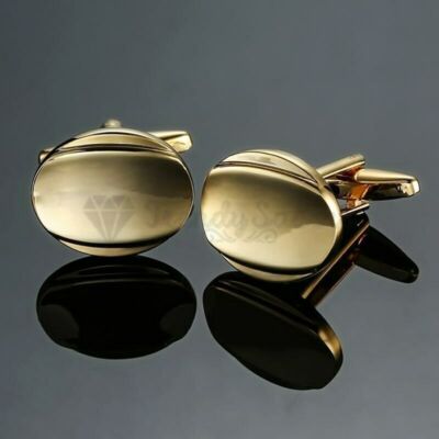 Men’s Gold Cufflinks – Stainless Steel Rectangle Shape, Valentine’s Gift Idea, Classic & Stylish - View #8