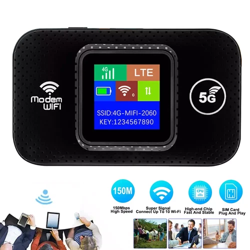 Portable Unlocked 5G LTE Wireless WiFi Router Mobile Broadband LCD MIFI-Hotspot - Picture 1 of 12