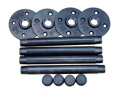 Shelf Bracket 8'' Long 1/2 Black Pipe Rustic Industrial Vintage Shelf Tube Part