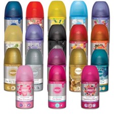 12 x NEW AIRPURE REFILL CAN TIME RELEASE AUTOMATIC FRAGRANCE FRESHENER 250ml 