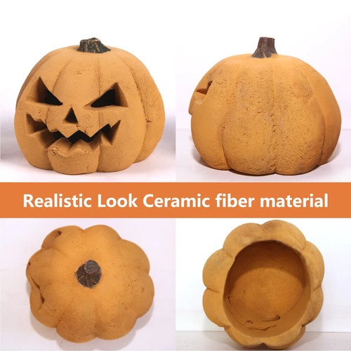 heyfurni Decorazione Camino Tronchi Zucca per Interno Esterno Focolare Giardino x2 - Foto 3 di 5