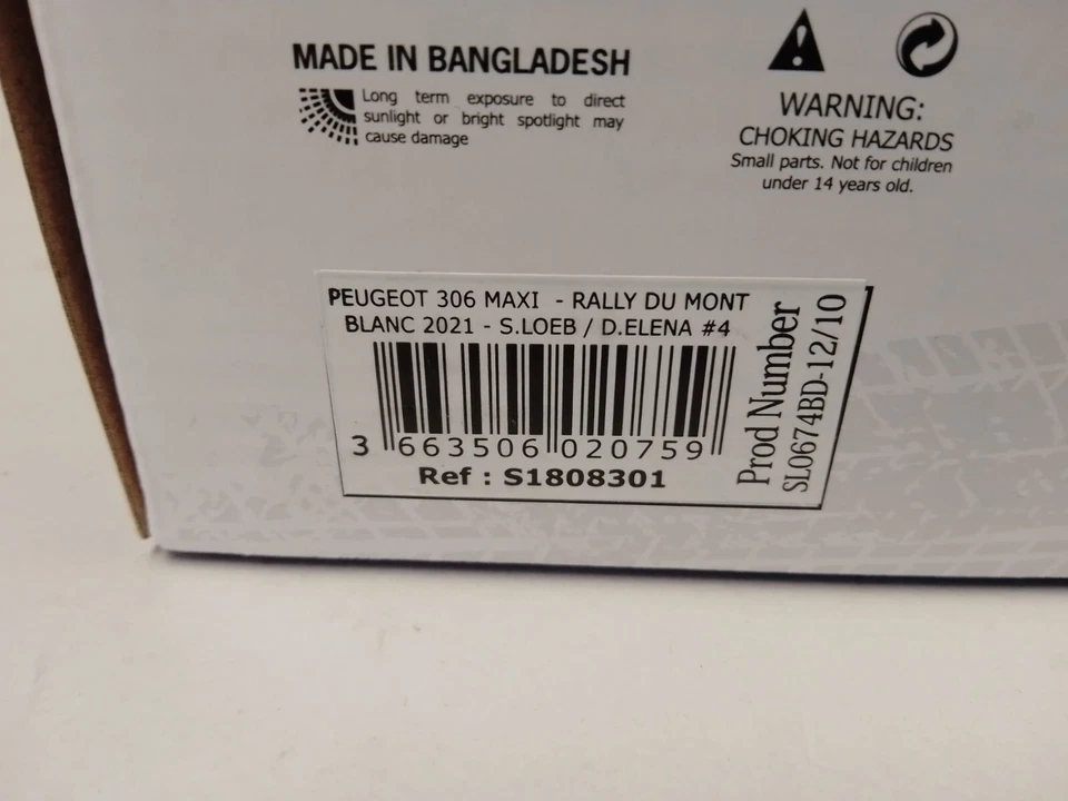 Solido Peugeot 306 Maxi #4 S. Loeb Rally Mont Blanc 2021 1/18 S1808301 - Immagine 3 di 3