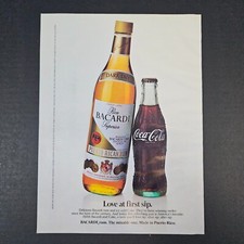 1982 Bacardi & Coca Cola Vintage Print Ad Rum & Coke Miami FL San Juan PR Bar