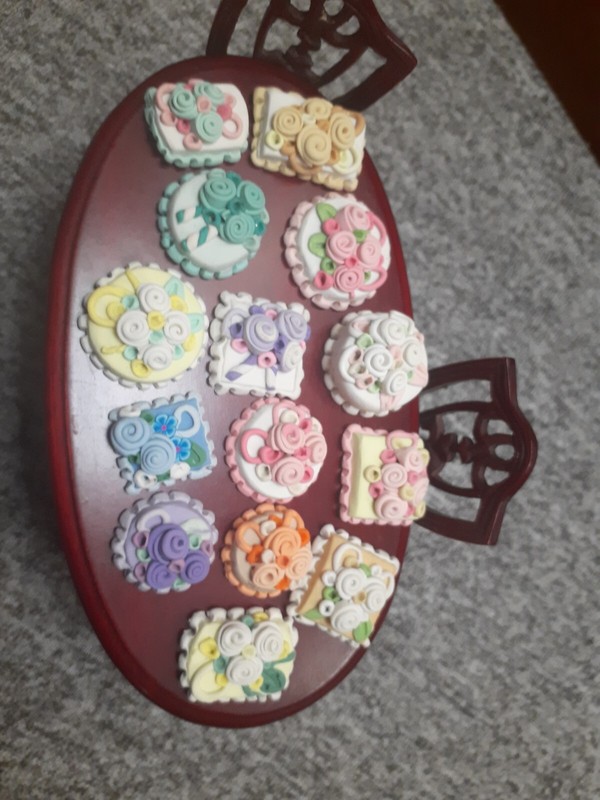 Assorted 14 BIRTHDAY CAKES Handmade Bakery Ice Cream Coffee Shop Dollhouse 1:12