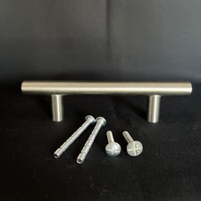 Pack Of 28 Brushed Nickel Cabinet Handles 5" Drawer Pulls 3 Inch Hole Center Bar