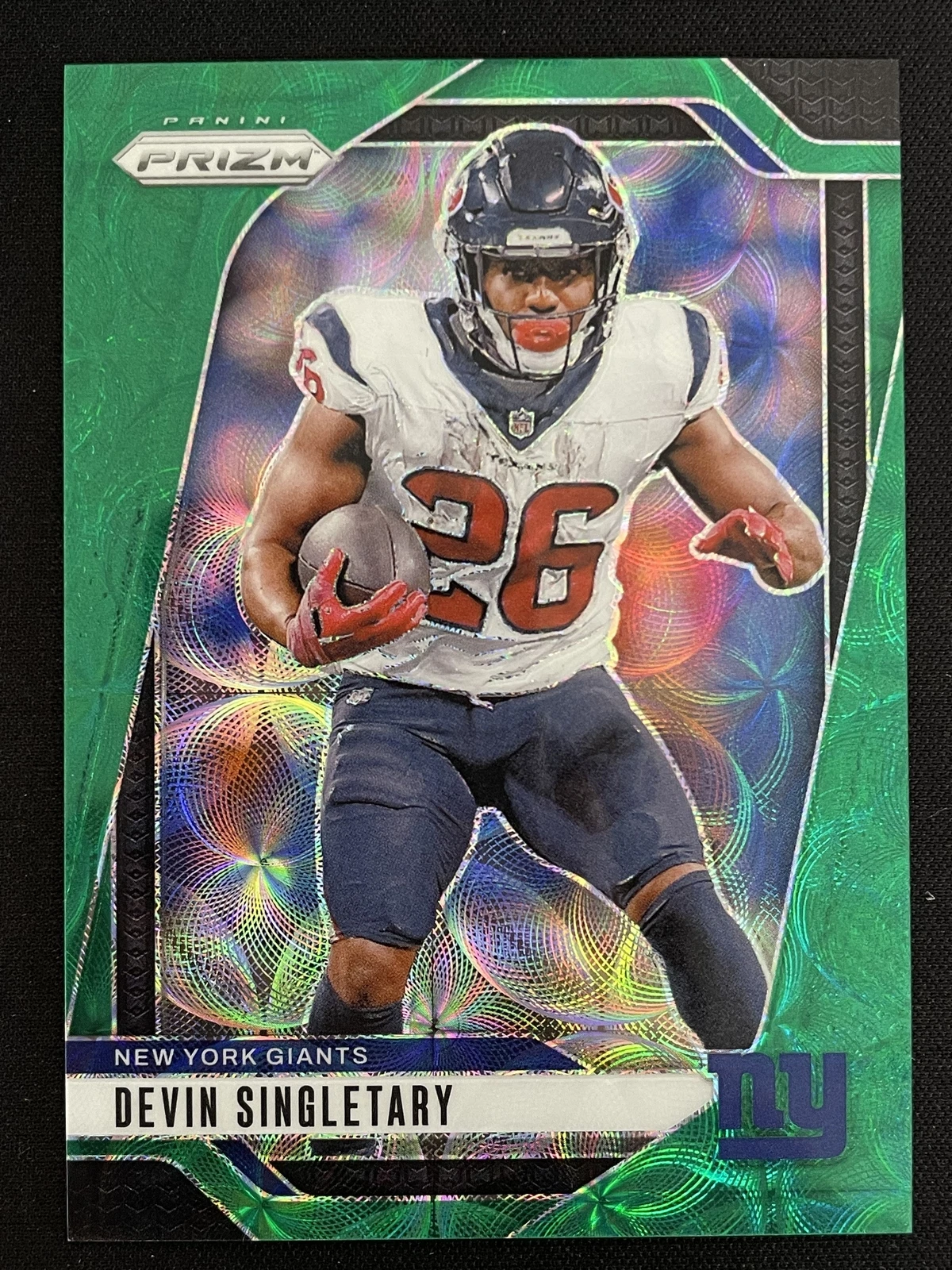 2024 Panini Prizm Football Devin Singletary Green Scope Prizm /75 Giants #213