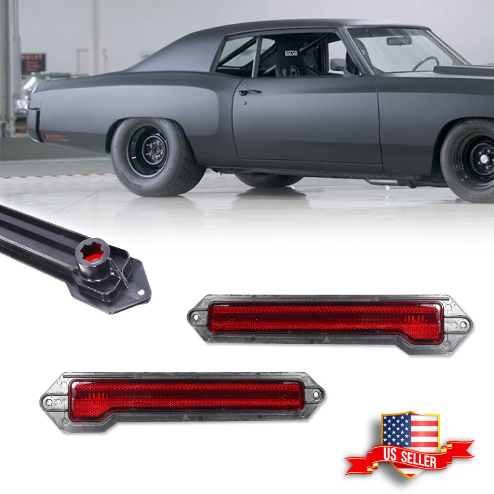シボレー　モンテカルロ　GM純正リアサイドマーカーランプ　USED 2PCS Red Lens Rear Bumper Side Marker Lights For 1970-1972