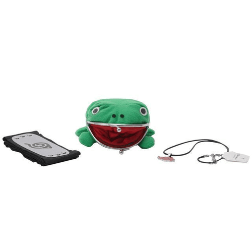 Naruto Akatsuki Green Frog Wallet with Hidden Leafe Village Headband Necklace - Picture 2 of 7