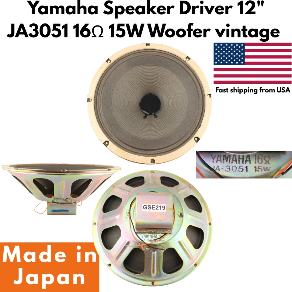 (1) Controlador de altavoz Yamaha 12" JA3051 16Ω 15W Woofer guitarra vintage AlNiCo Japón Foto 2 de 4
