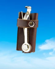 3in 1 LEATHER LIGHTER HOLDER LIGHTER CASE W/TOOLS Fits Bic Lighters Standard J6