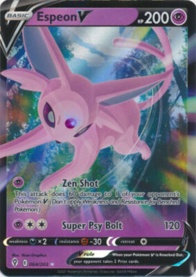 Espeon V - 064/203 Ultra Rare Evolving Skies NM Pokemon TCG