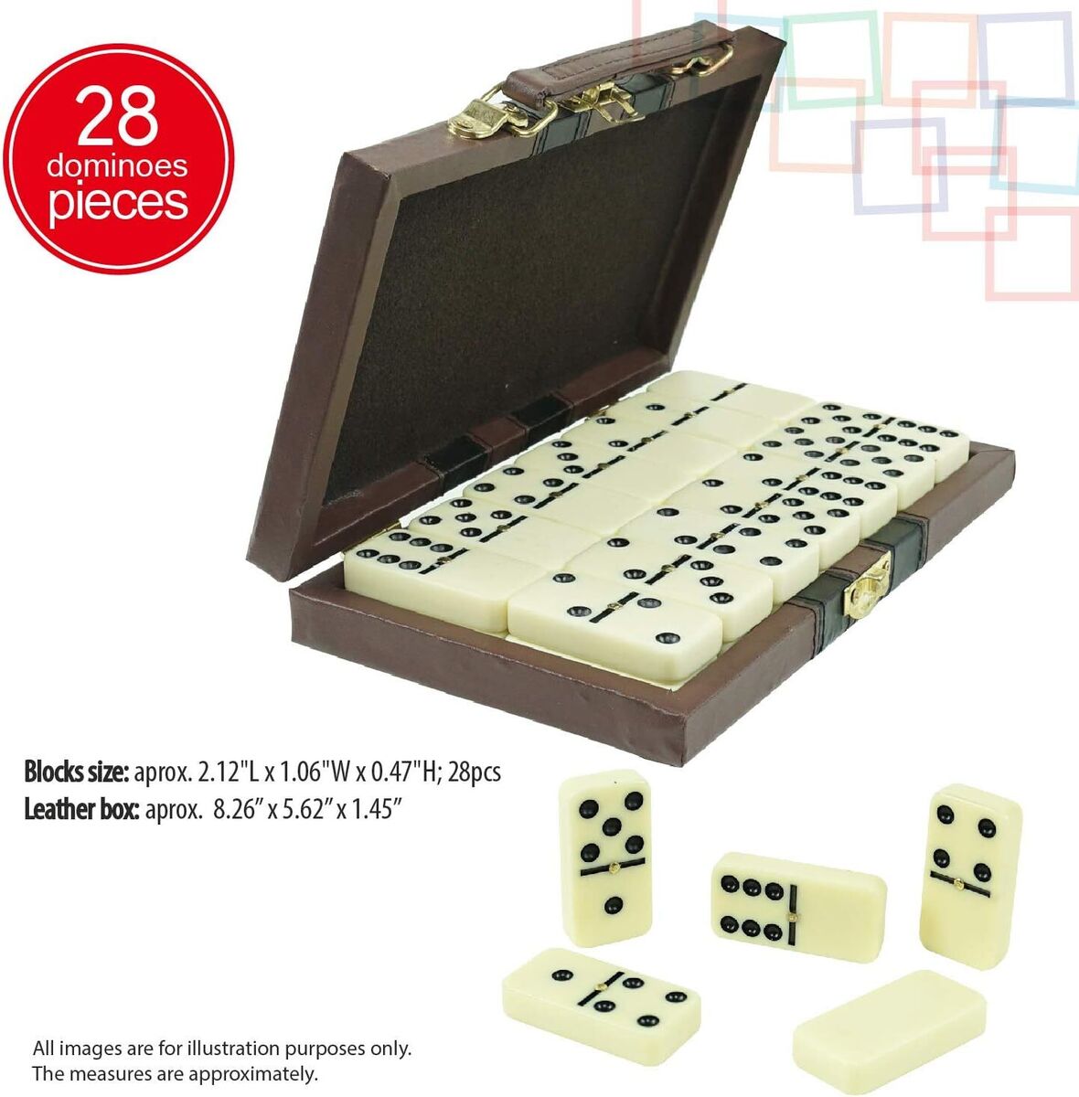 Dominos Jumbo Set Game Premium Classic 28 Pieces Double Six Domino Durable