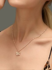 New Dainty Gold Tone Metal Butterfly Pendant Small Charm Chain Necklace Boho