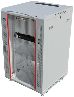 15U Wall Mount Server Rack Network Cabinet Data AV 24-inch Depth Locking GREY