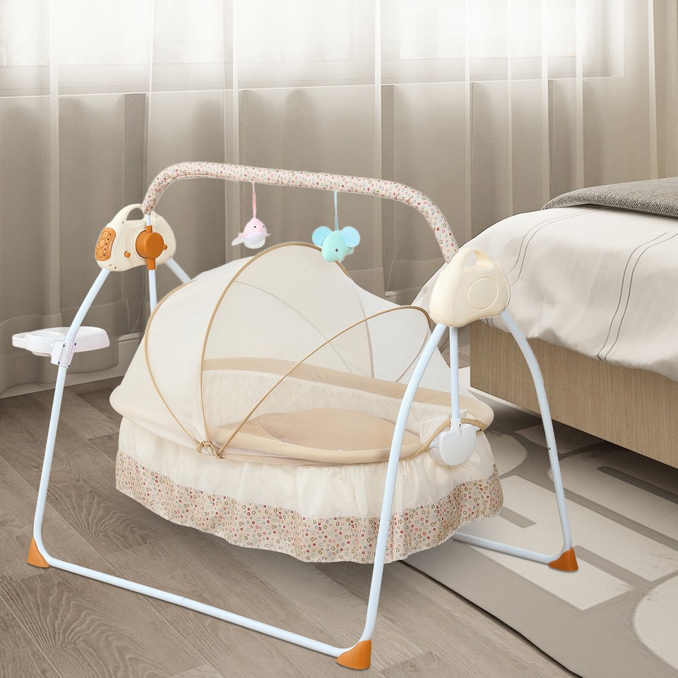 Electric AutoSwing Bed Baby Bluetooth Cradle Crib Infant Rocker Cot