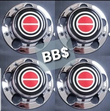 1980-1996 FORD F150 BRONCO VAN Chrome Wheel Hub Center Caps RED log Center 4 PCS