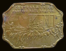Central Union Pacific Railroad Company Bergamot Vintage Belt Buckle