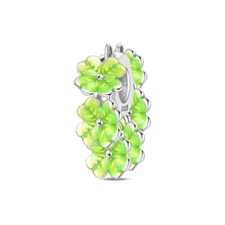 KUNSIR 925 Sterling Silver Clip Charm Clover Clasp Stopper Bead For Bracelet