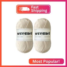 seremel 4Ply Acrylic Soft Yarn 2 Balls 1Pack,2 Pcs Crochet Yarn Total 100g (3.4o