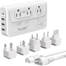 ALLWEI 2000W Travel Voltage Converter, 220V to 110V Adapter, EU Plug Set, White