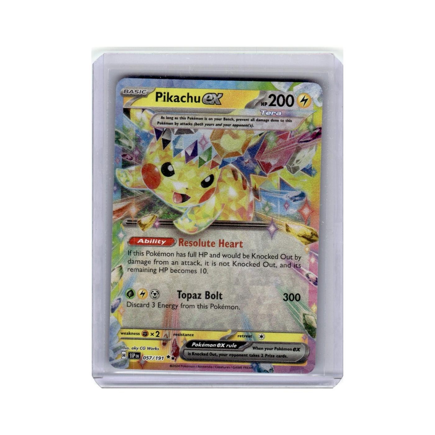 Pikachu ex 2024 Pokemon Scarlet Violet Series Surging Sparks #057 Holo NM