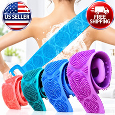 Silicone Body Back Scrubber Double Side Bathing Brush For Skin Deep Cleaning