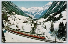 Swiss Alps TEE Train Scenic View Vintage Postcard
