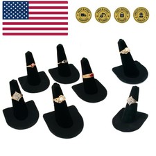 5 Black Velvet Ring Finger Jewelry Holder Showcase Display Stands