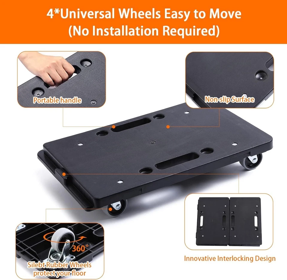 Furniture Dolly,Moving Dolly 4 Wheels Heavy Duty - image 4 of 4