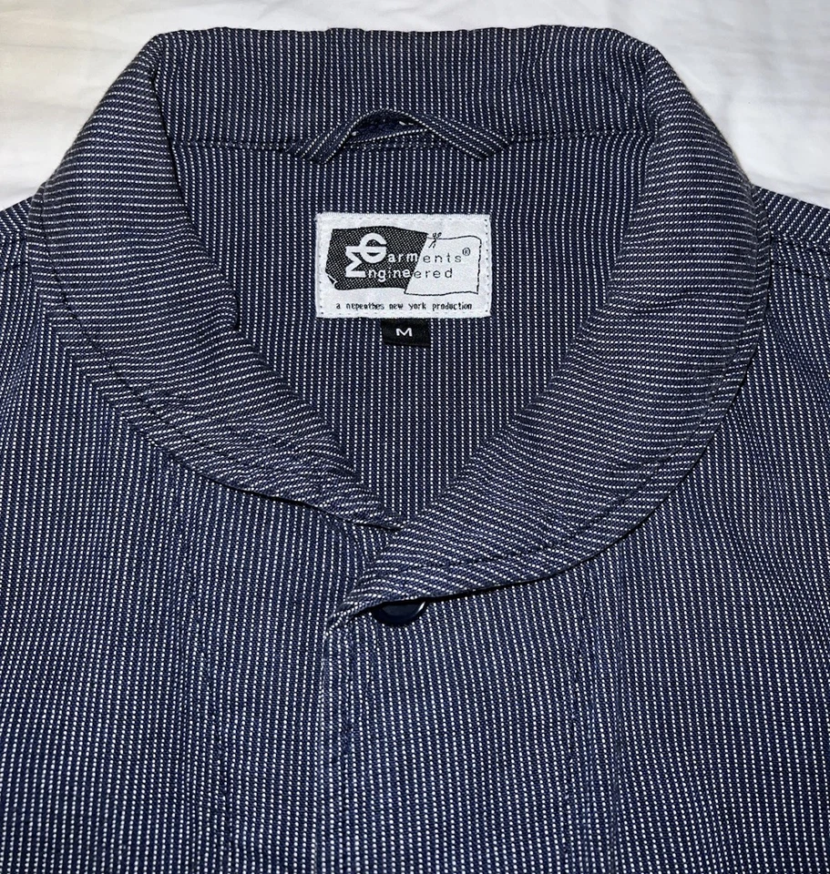Chaqueta con cuello chal Engineered Garments para hombre M ropa de trabajo militar a rayas Wabash Foto 2 de 4