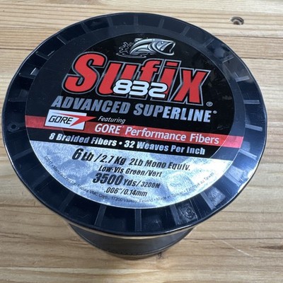 Sufix 832 Advanced Superline Braid Fishing Line, 3500 Yard Spool Low Vis Green