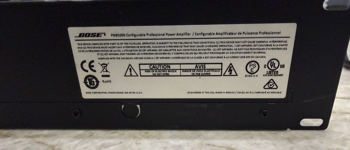 Bose Professional Amplifier PowerMatch PM8500N Power Match 8500