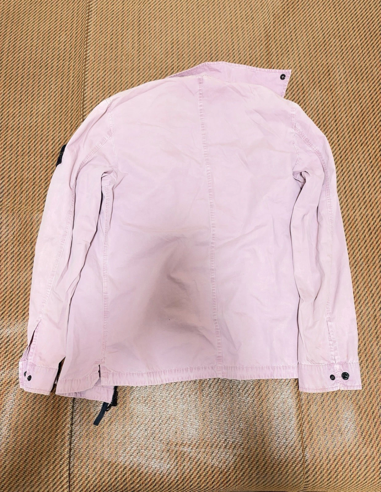 Stone Island Men's Pink Full Zip Cotton Canvas Jacket Compass Logo Patch M image 11