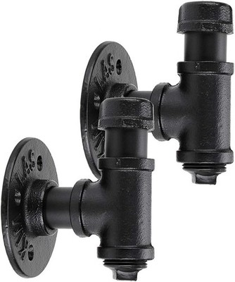 BTSKY 2PCS Vintage Metall Industrierohr Wandhaken