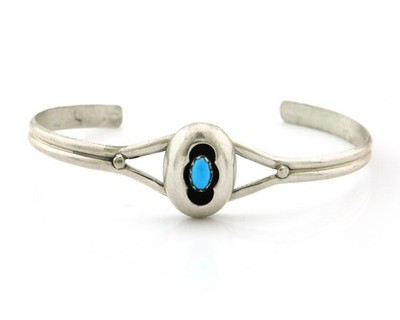 Navajo Cuff Bracelet Sterling Silver Authentic Natural Turquoise Native American