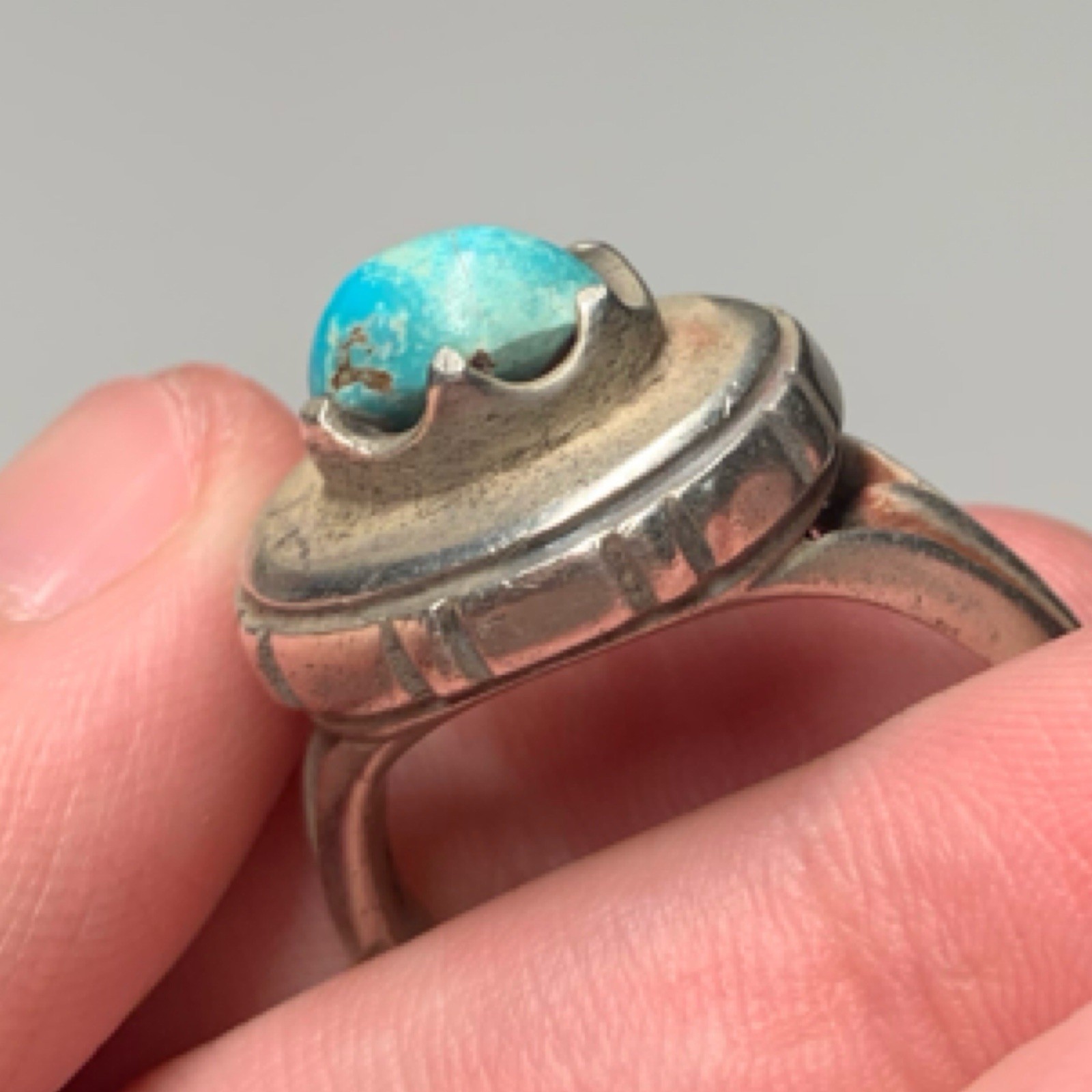 Exquisite Vintage Solid Silver Ring Stunning Turq… - image 9