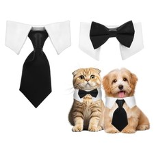 2 Pack Cat Tuxedo Collar Cute Tux Puppies Dog Bowtie Cat Bow Tie Tux Collar