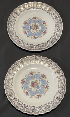 2 Vintage Limoges USA  22-karat gold  Dinner Plates American China 