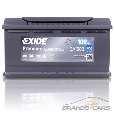 EXIDE AUTOBATTERIE 12V 100Ah STARTERBATTERIE 900A EA1000 PREMIUM CARBON BOOST