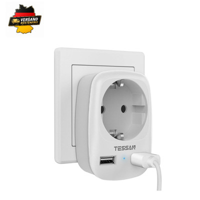 TESSAN Mehrfachsteckdose USB 4000W 2 USB Anschlüsse Schuko