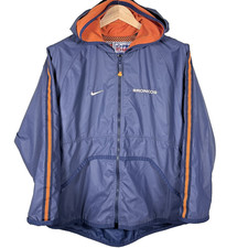 VTG Denver Broncos Nike Pro Line Fleece Lined Windbreaker Rain Jacket Medium