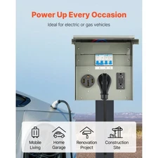 VEVOR Temporary Power Outlet Panel, 20 30 50 Amp, RV EV Electrical Outlet Panel,